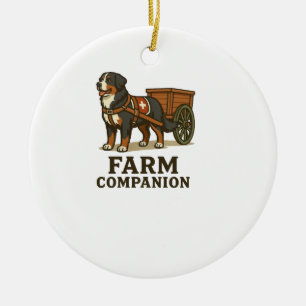 Bernese Mountain Dog Arbetsgård Medarbetare Julgransprydnad Keramik