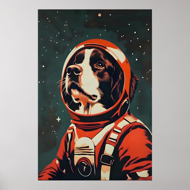 Bernese Mountain Dog Astronaut Poster, Bernese Poster (Framsidan)