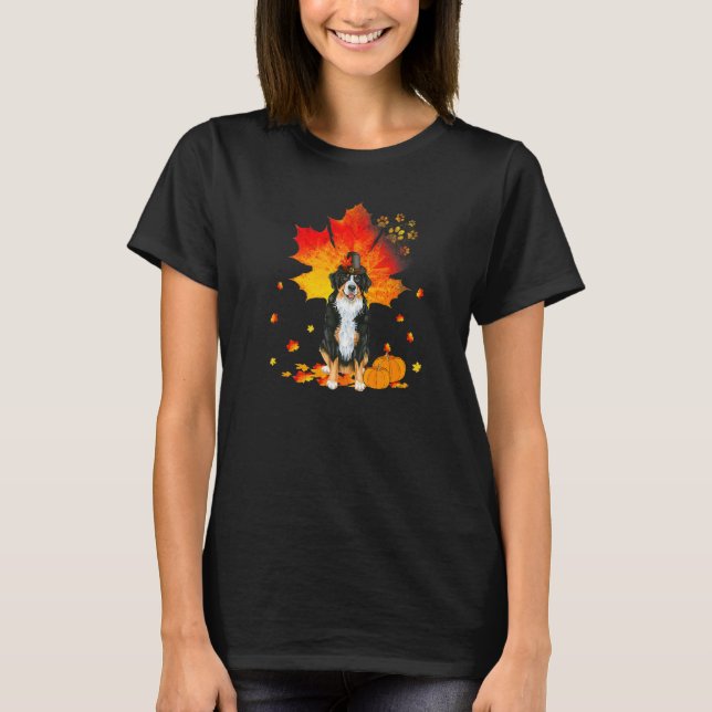 Bernese Mountain Dog  Autumn Leaf Fall Leaves Pump T Shirt (Framsida)