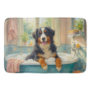 Bernese Mountain Dog Badtid Mysig Badrumsdekor Badrumsmatta