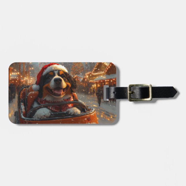Bernese Mountain Dog Berg-och-dalbanan jul  Bagagebricka (Horisontell Framsida)