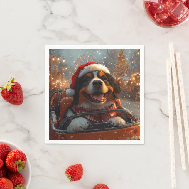Bernese Mountain Dog Berg-och-dalbanan Jul  Pappersservett (Insitu)