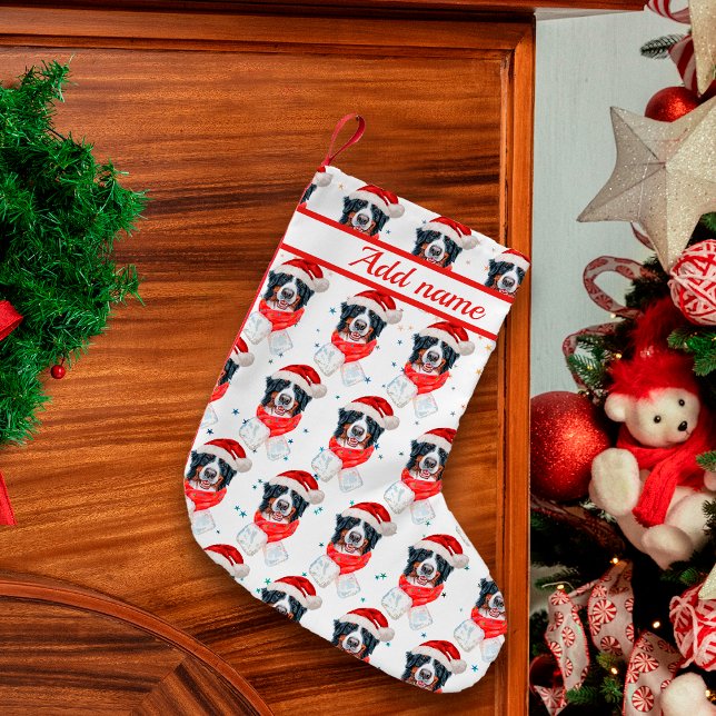 Bernese Mountain Dog Breed Christmas Liten Julstrumpa (Skapare uppladdad)