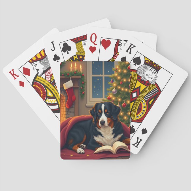 Bernese Mountain Dog Christmas Bedtime Story Casinokort (Baksidan)