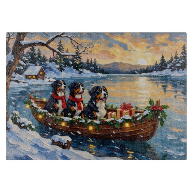 Bernese Mountain Dog Christmas Boat Holiday (Framsidan)