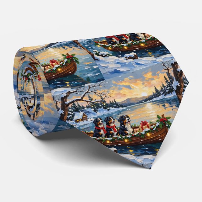 Bernese Mountain Dog Christmas Boat Holiday Slips (Rullad)