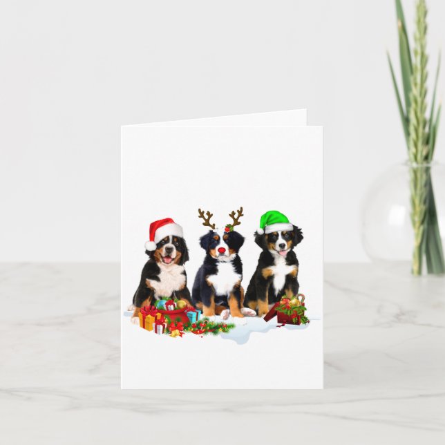 Bernese Mountain Dog Christmas Cute Fullprint  Kort (Framsida)