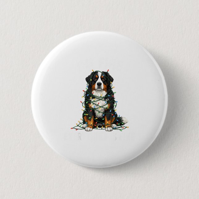 Bernese Mountain Dog Christmas I'm Fine Everything Knapp (Framsida)
