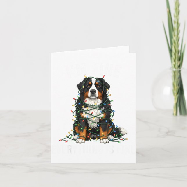 Bernese Mountain Dog Christmas I'm Fine Everything Kort (Framsida)