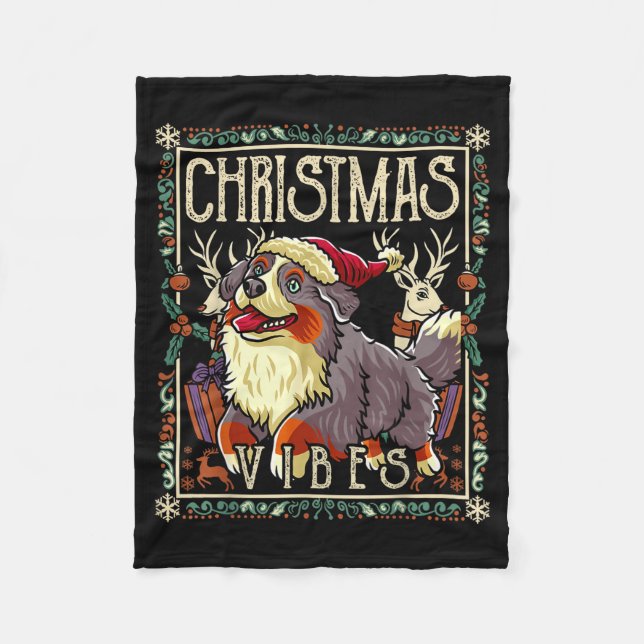 Bernese Mountain Dog Christmas Vibes Dog Santa Cla Fleecefilt (Framsidan)