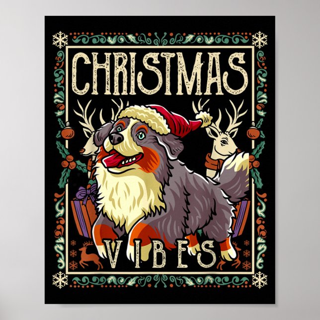 Bernese Mountain Dog Christmas Vibes Dog Santa Cla Poster (Framsidan)