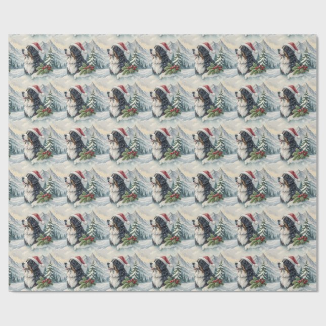 Bernese Mountain Dog Christmas Wrapping Paper Presentpapper (Platt)