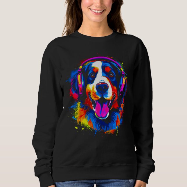 Bernese Mountain Dog DJ Festival T Shirt (Framsida)