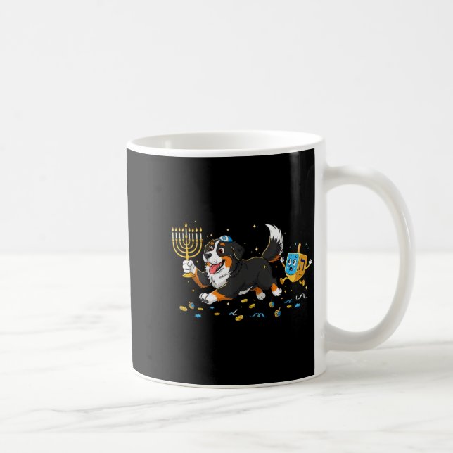 Bernese Mountain Dog Dreidel Menorah Hanukkah Wome Kaffemugg (Höger)