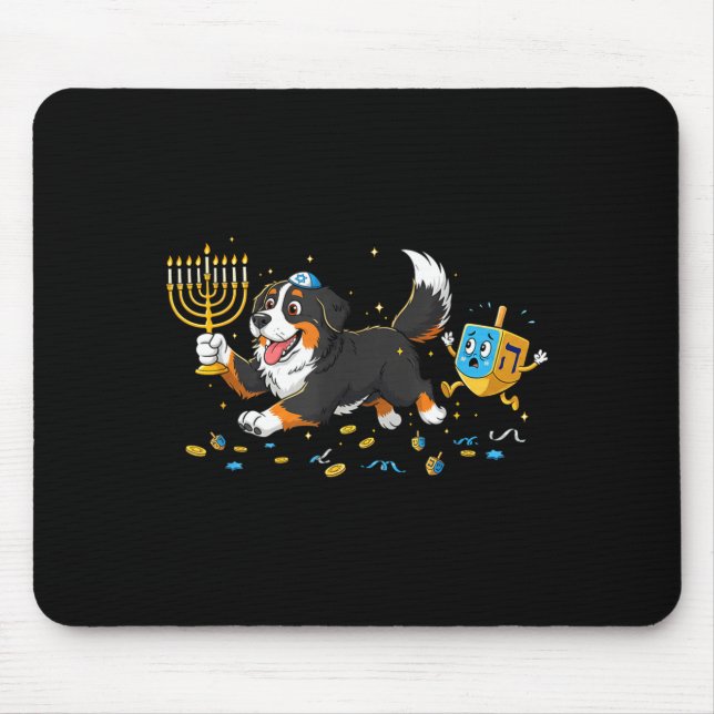 Bernese Mountain Dog Dreidel Menorah Hanukkah Wome Musmatta (Framsidan)