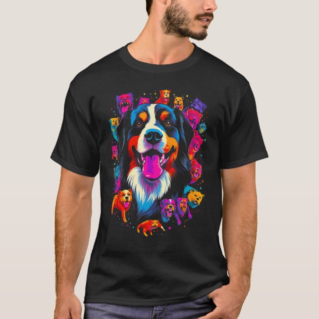 Bernese Mountain Dog Family T Shirt (Framsida)