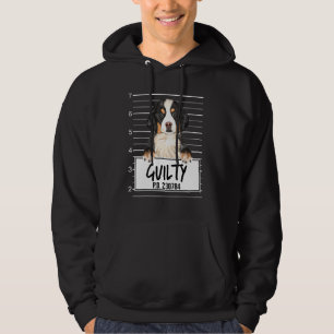 Bernese Mountain Dog Förbrytarfoto Skyldig Hund Hoodie