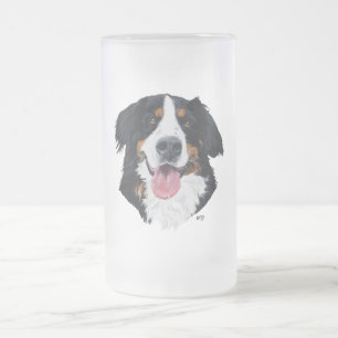Bernese Mountain Dog Frostat Ölglas