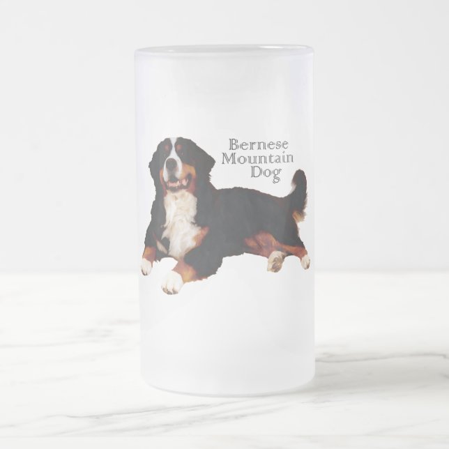 Bernese Mountain Dog Frostat Ölglas (Center)