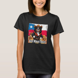 Bernese Mountain Dog God Bless Texas T Shirt