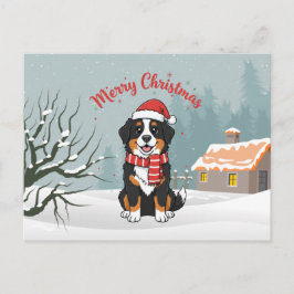 Bernese Mountain Dog God Jul Doodle Helg Vykort
