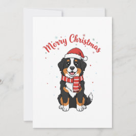 Bernese Mountain Dog God Jul Doodle Julkort