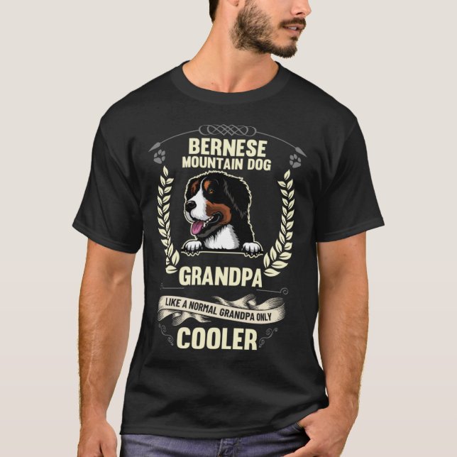 Bernese Mountain Dog Grandpa Like A Normal Grandpa T Shirt (Framsida)