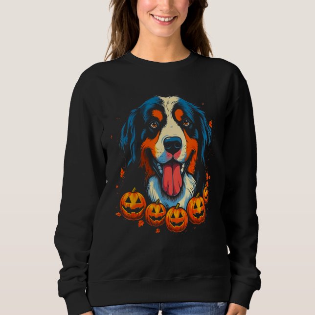 Bernese Mountain Dog Halloween T Shirt (Framsida)