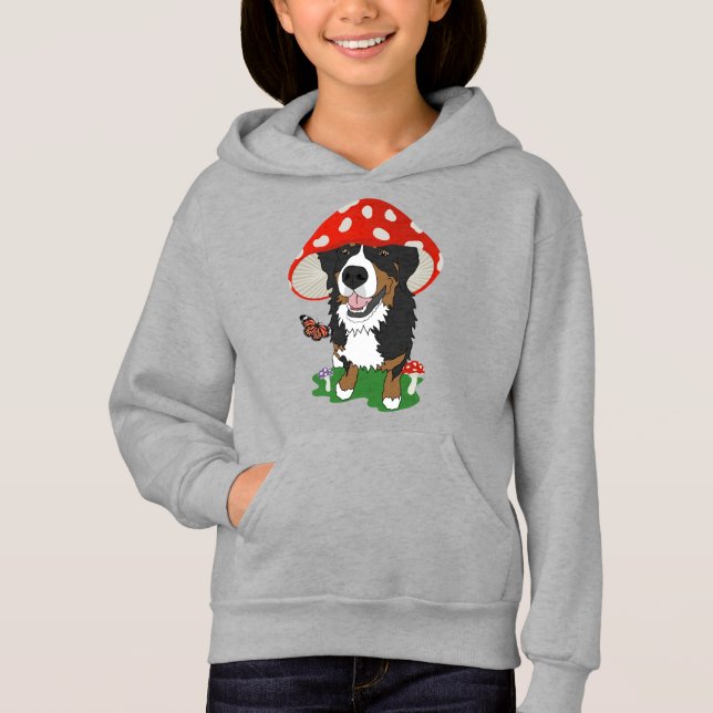 Bernese Mountain Dog Hoodie T Shirt (Framsida)