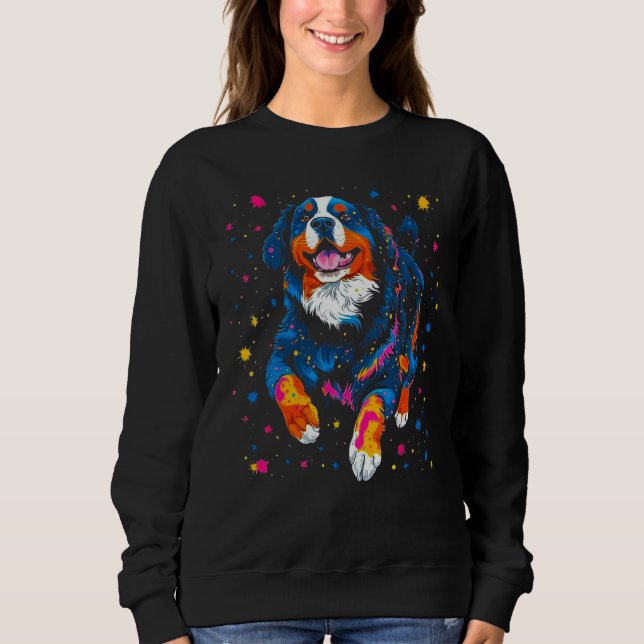 Bernese Mountain Dog in Space T Shirt (Framsida)