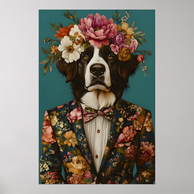 Bernese Mountain Dog In Suit Poster, Bernese Poster (Framsidan)