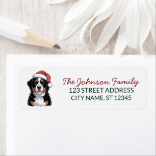 Bernese Mountain Dog jul returadress Etikett
