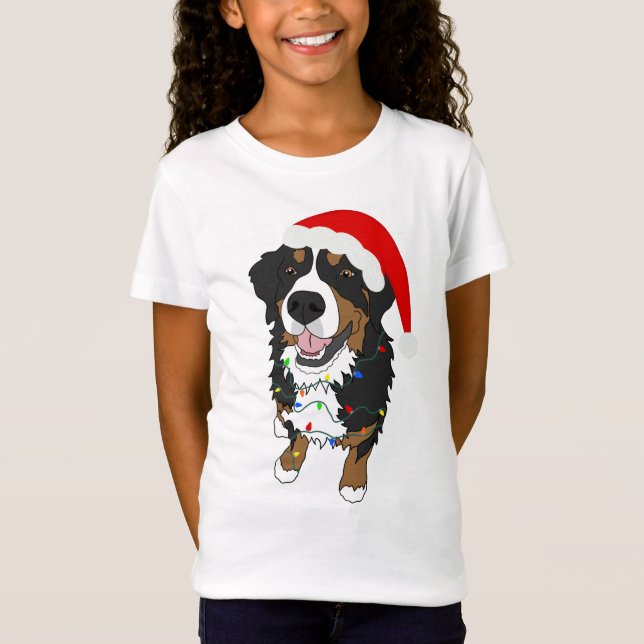 Bernese Mountain Dog jul  T Shirt (Framsida)
