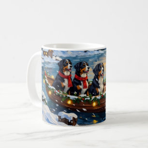 Bernese Mountain Dog julbåt semester Kaffemugg