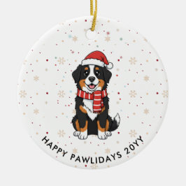 Bernese Mountain Dog JulDoodle Julgransprydnad Keramik