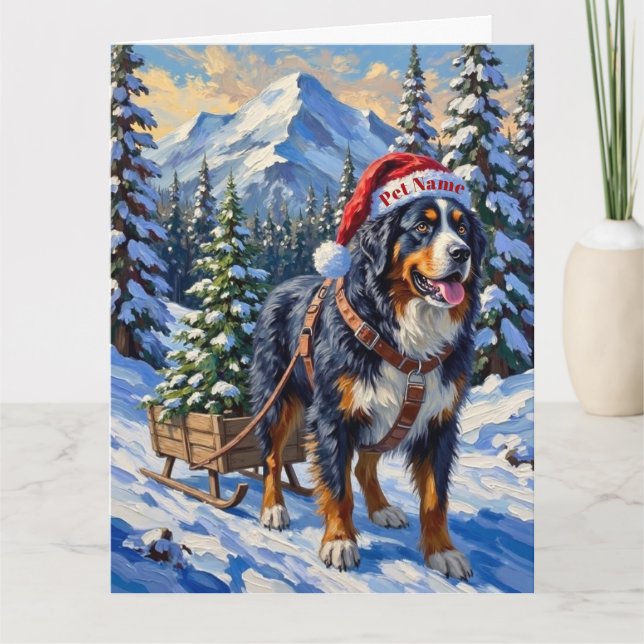 Bernese Mountain Dog Julgranstransportör Hatt Kort (Framsida)