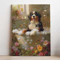 Bernese Mountain Dog Konst | Bernese i badkar