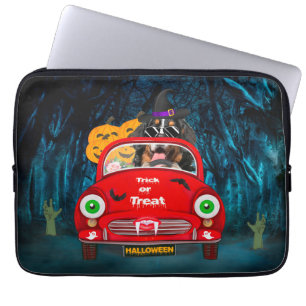 Bernese Mountain Dog Kör Bil Skräck Halloween  Laptop Fodral