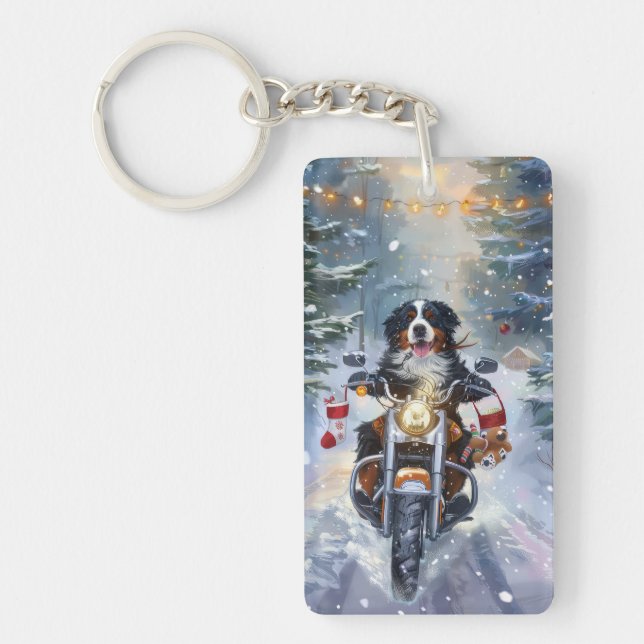 Bernese Mountain Dog kör motorcykel jul (Framsidan)