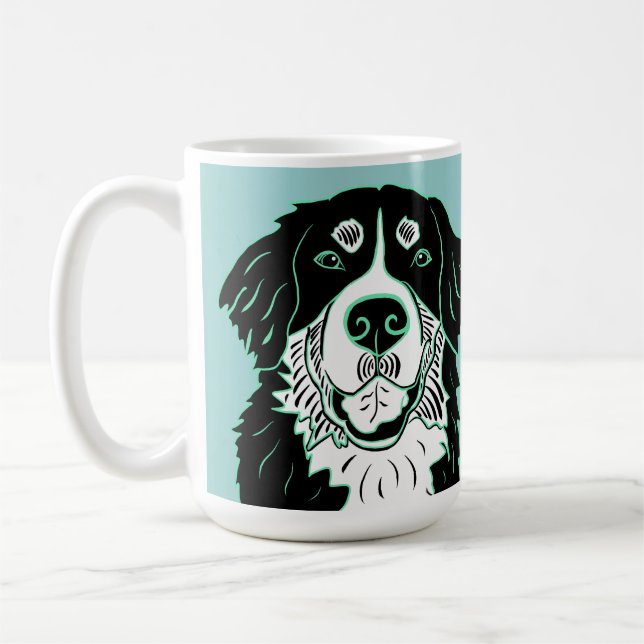 Bernese Mountain Dog Latte Mug Kaffemugg (Vänster)