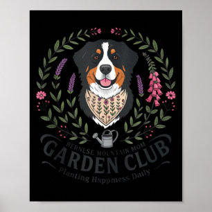 Bernese mountain dog mamma trädgårdsklubb mors dag poster