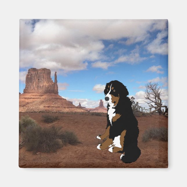 Bernese Mountain Dog Monument Valley Magnet (Framsidan)