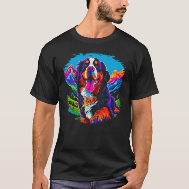 Bernese Mountain Dog Mountain T Shirt (Framsida)