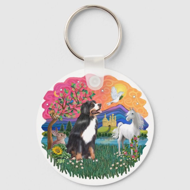 Bernese Mountain Dog Nyckelring (Framsida)