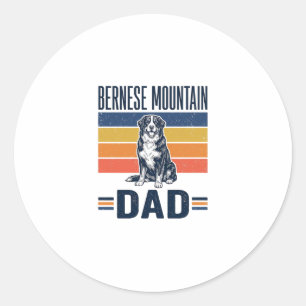 Bernese Mountain Dog Pappa Vintage Vektor Design_1 Runt Klistermärke
