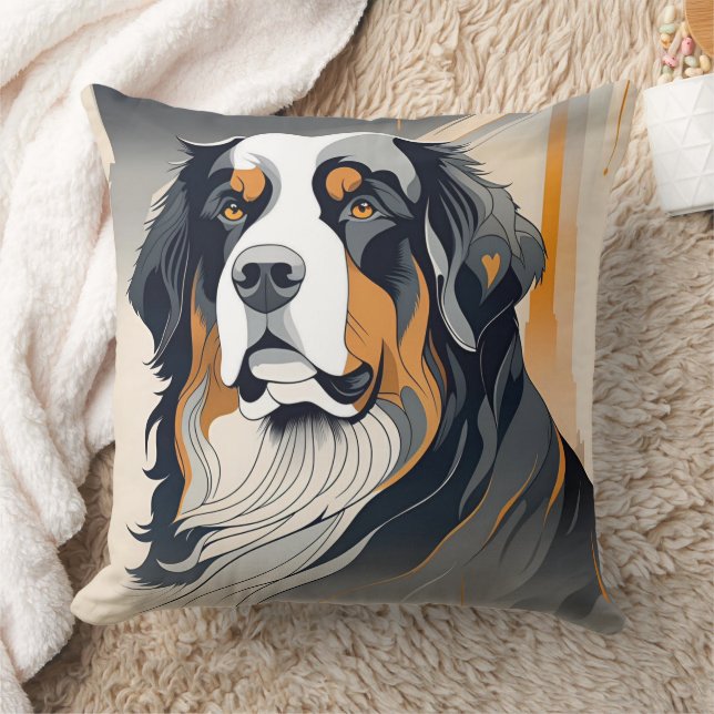 Bernese Mountain Dog Pillow Kudde (Filt)