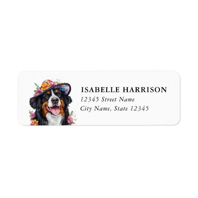 Bernese Mountain Dog Returadressetiketter Returadress Etikett (Framsidan)