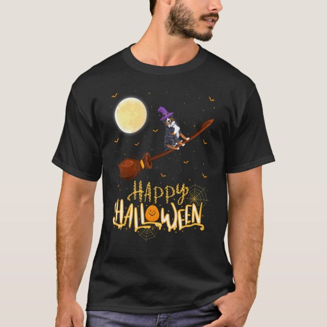 Bernese Mountain Dog Rid Dåskärring Haggeboj Hallo T Shirt (Framsida)