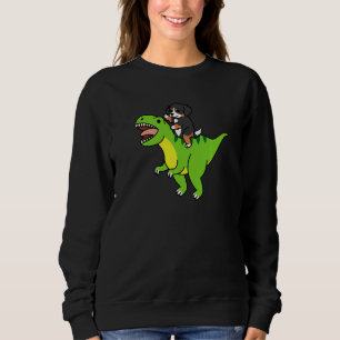 Bernese Mountain Dog Ridning Rex Dinosaur Hund T Shirt