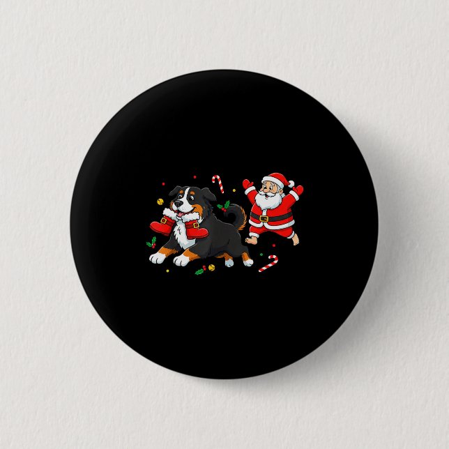 Bernese Mountain Dog Santa Claus stövlar jul W Knapp (Framsida)